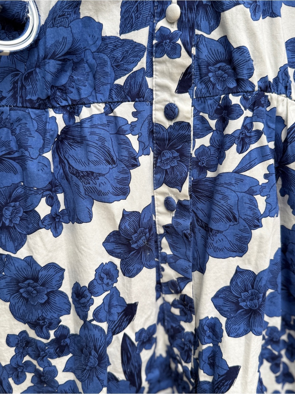 Joie Women's Floral Mini Dress Blue Button Down Front With Belt Women’s Size 2 - Picture 3 of 15